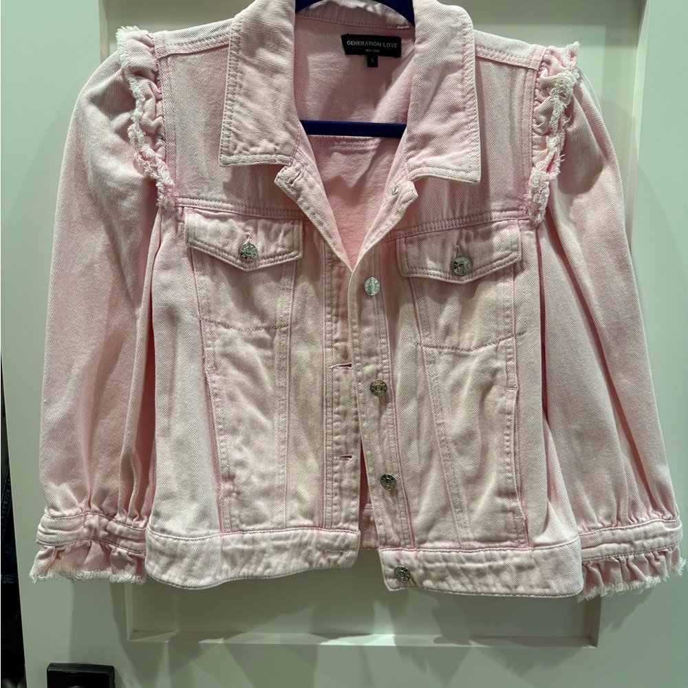 Generation Love Pink Ruffle Jean Jacket